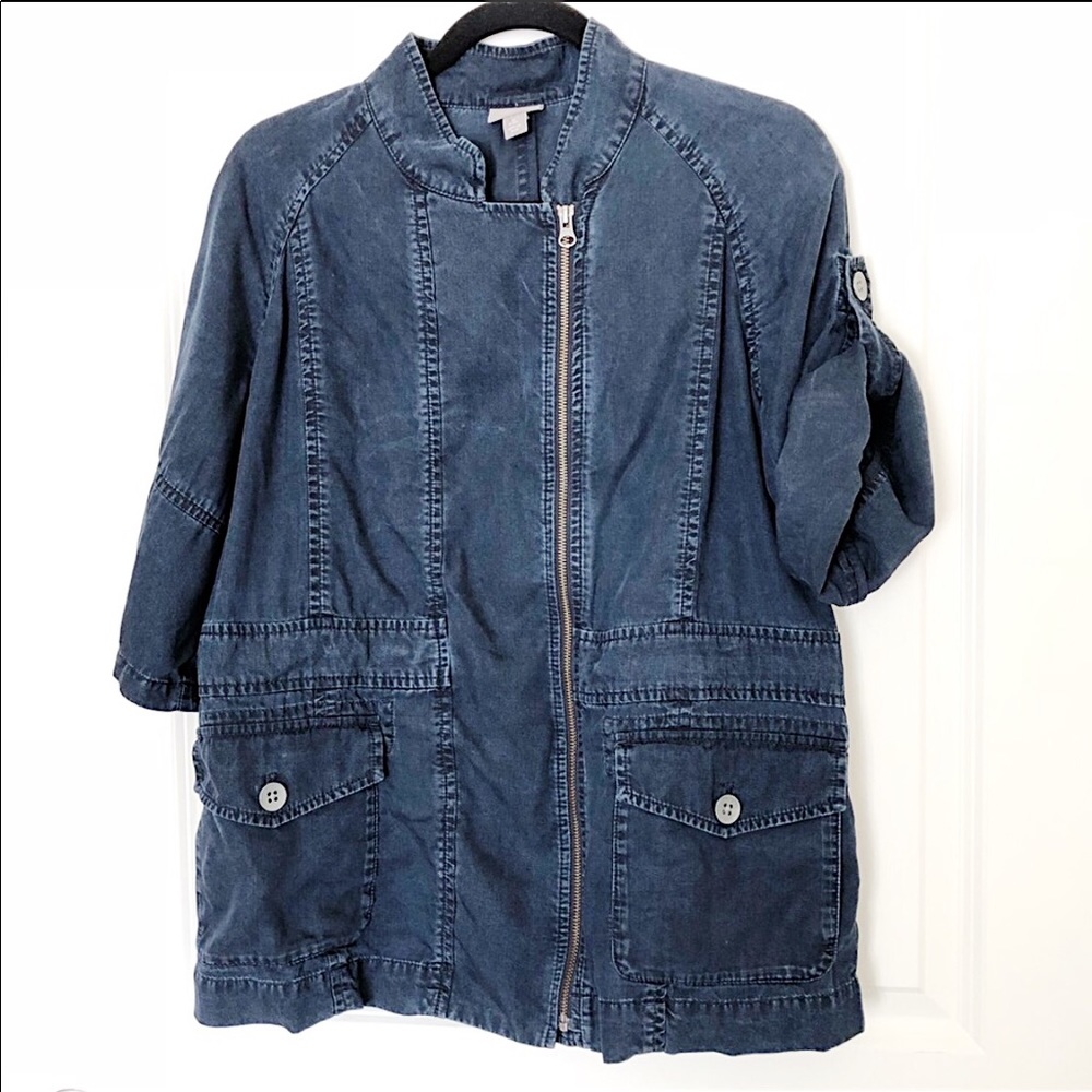 ✅J.jill navy blue utility light jacket